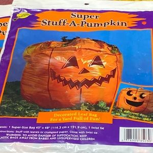 Stuff -a- Pumpkin Halloween leaf bags/lawn decor set of 3 bags
